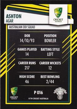 2021-22 TLA Traders Cricket Australia - Silver #P 016 Ashton Agar Back