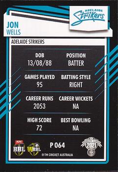 2021-22 TLA Traders Cricket Australia - Silver #P 064 Jon Wells Back