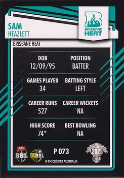2021-22 TLA Traders Cricket Australia - Silver #P 073 Sam Heazlett Back