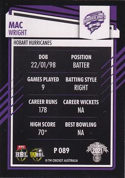 2021-22 TLA Traders Cricket Australia - Silver #P 089 Mac Wright Back