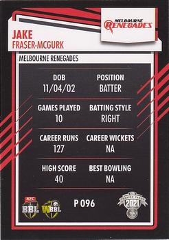 2021-22 TLA Traders Cricket Australia - Silver #P 096 Jake Fraser-McGurk Back