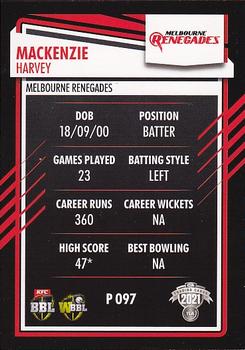2021-22 TLA Traders Cricket Australia - Silver #P 097 Mackenzie Harvey Back