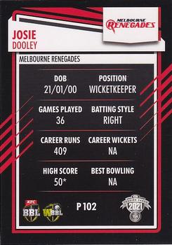 2021-22 TLA Traders Cricket Australia - Silver #P 102 Josie Dooley Back