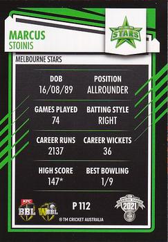 2021-22 TLA Traders Cricket Australia - Silver #P 112 Marcus Stoinis Back