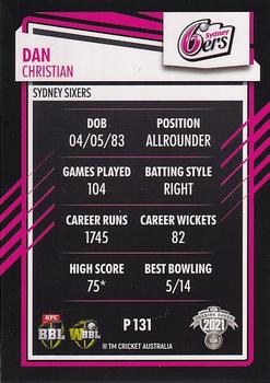 2021-22 TLA Traders Cricket Australia - Silver #P 131 Dan Christian Back
