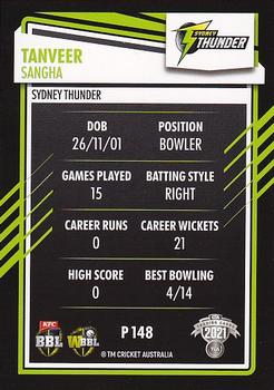 2021-22 TLA Traders Cricket Australia - Silver #P 148 Tanveer Sangha Back