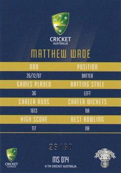 2021-22 TLA Traders Cricket Australia - Mojo Sapphire #MS14 Matthew Wade Back