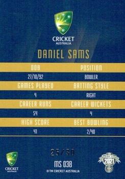 2021-22 TLA Traders Cricket Australia - Mojo Sapphire #MS38 Daniel Sams Back