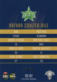2021-22 TLA Traders Cricket Australia - Mojo Sapphire #MS107 Nathan Coulter-Nile Back