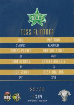 2021-22 TLA Traders Cricket Australia - Mojo Sapphire #MS114 Tess Flintoff Back