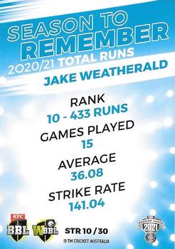 2021-22 TLA Traders Cricket Australia - Season to Remember #STR 10 Jake Weatherald Back