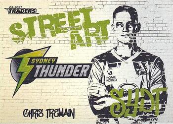 2021-22 TLA Traders Cricket Australia - Street Art White #SAW 18 Chris Tremain Front