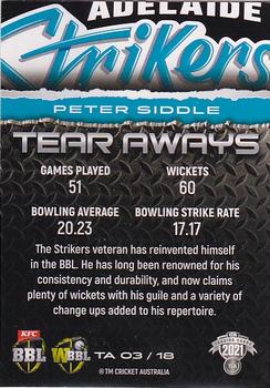 2021-22 TLA Traders Cricket Australia - Tear Aways #TA 03 Peter Siddle Back