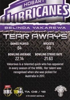 2021-22 TLA Traders Cricket Australia - Tear Aways #TA 08 Belinda Vakarewa Back