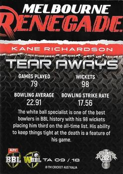 2021-22 TLA Traders Cricket Australia - Tear Aways #TA 09 Kane Richardson Back