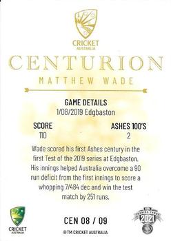 2021-22 TLA Traders Cricket Australia - CA Centurions #CEN 08 Matthew Wade Back