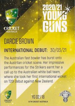 2021-22 TLA Traders Cricket Australia - Young Guns White #YG 02 Darcie Brown Back
