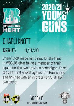2021-22 TLA Traders Cricket Australia - Young Guns White #YG 06 Charli Knott Back