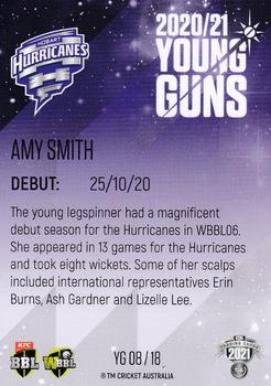 2021-22 TLA Traders Cricket Australia - Young Guns White #YG 08 Amy Smith Back