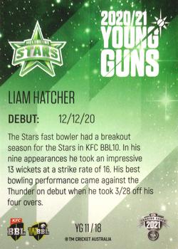 2021-22 TLA Traders Cricket Australia - Young Guns White #YG 11 Liam Hatcher Back