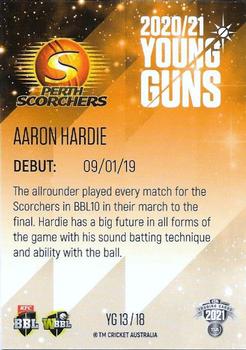 2021-22 TLA Traders Cricket Australia - Young Guns White #YG 13 Aaron Hardie Back
