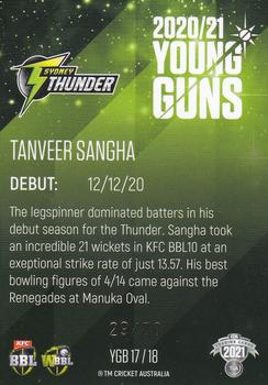 2021-22 TLA Traders Cricket Australia - Young Guns Black #YGB17 Tanveer Sangha Back