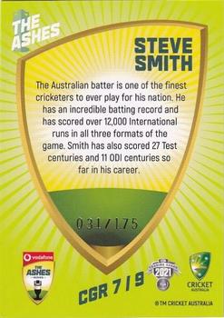 2021-22 TLA Traders Cricket Australia - Ashes Caricatures Green #CGR 7 Steve Smith Back