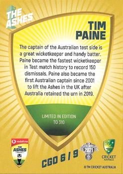 2021-22 TLA Traders Cricket Australia - Ashes Caricatures Gold #CGO 6 Tim Paine Back
