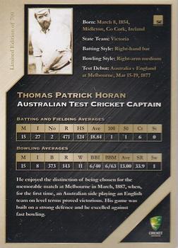 2011-12 SEP Australian Cricket Test Captains #03 T.P. Horan Back