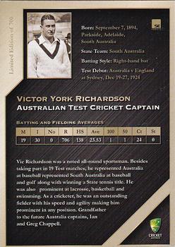 2011-12 SEP Australian Cricket Test Captains #20 V.Y. Richardson Back
