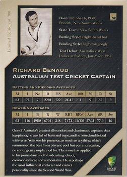 2011-12 SEP Australian Cricket Test Captains #28 R. Benaud Back