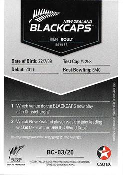 2015-16 Caltex New Zealand Blackcaps #BC-03/20 Trent Boult Back