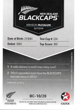 2015-16 Caltex New Zealand Blackcaps #BC-10/20 Brendon McCullum Back