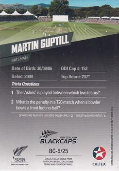2016-17 Caltex New Zealand Blackcaps #BC-5/25 Martin Guptill Back