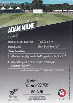 2016-17 Caltex New Zealand Blackcaps #BC-9/25 Adam Milne Back