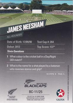 2016-17 Caltex New Zealand Blackcaps #BC-11/25 James Neesham Back