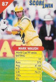 1999 Center Fresh Gum Cricket #87 Mark Waugh Front