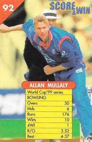1999 Center Fresh Gum Cricket #92 Allan Mullaly Front