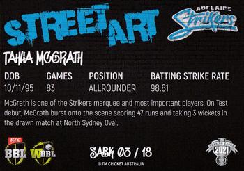 2021-22 TLA Traders Cricket Australia - Street Art Black #SABK 03 Tahlia McGrath Back