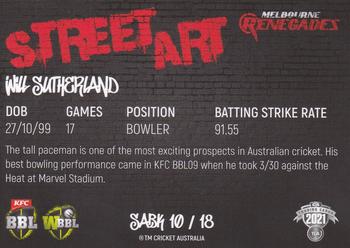 2021-22 TLA Traders Cricket Australia - Street Art Black #SABK 10 Will Sutherland Back
