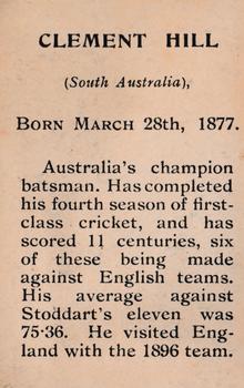 1899 Kinnear Australian Cricketers #NNO Clem Hill Back