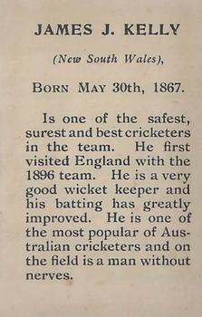 1899 Kinnear's Handicap Australian Cricketers #NNO Jim Kelly Back