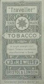 1901 Wills's Cricketer Series (Vignettes) #26 Bill Lockwood Back