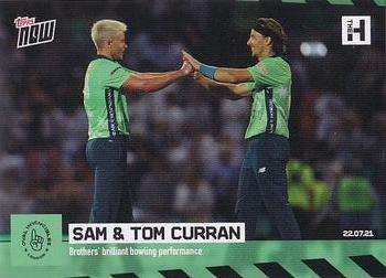 2021 Topps Now The Hundred #4 Sam Curran / Tom Curran Front