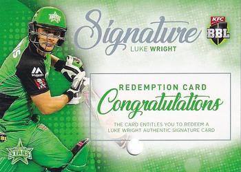 2017-18 Tap 'N' Play BBL Cricket - Signatures Redemption #SSR-05 Luke Wright Front