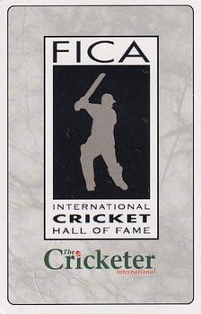 1998 FICA International Cricket Hall Of Fame #J♦ Lance Gibbs Back