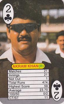 1999 Universal One Day International Batting  #2♣ Akram Khan Front