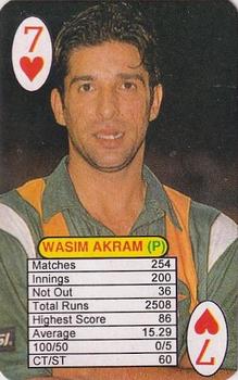 1999 Universal One Day International Batting  #7♥ Wasim Akram Front