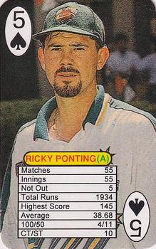 1999 Universal One Day International Batting  #5♠ Ricky Ponting Front