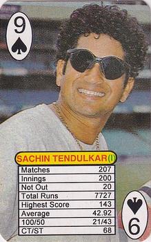 1999 Universal One Day International Batting  #9♠ Sachin Tendulkar Front